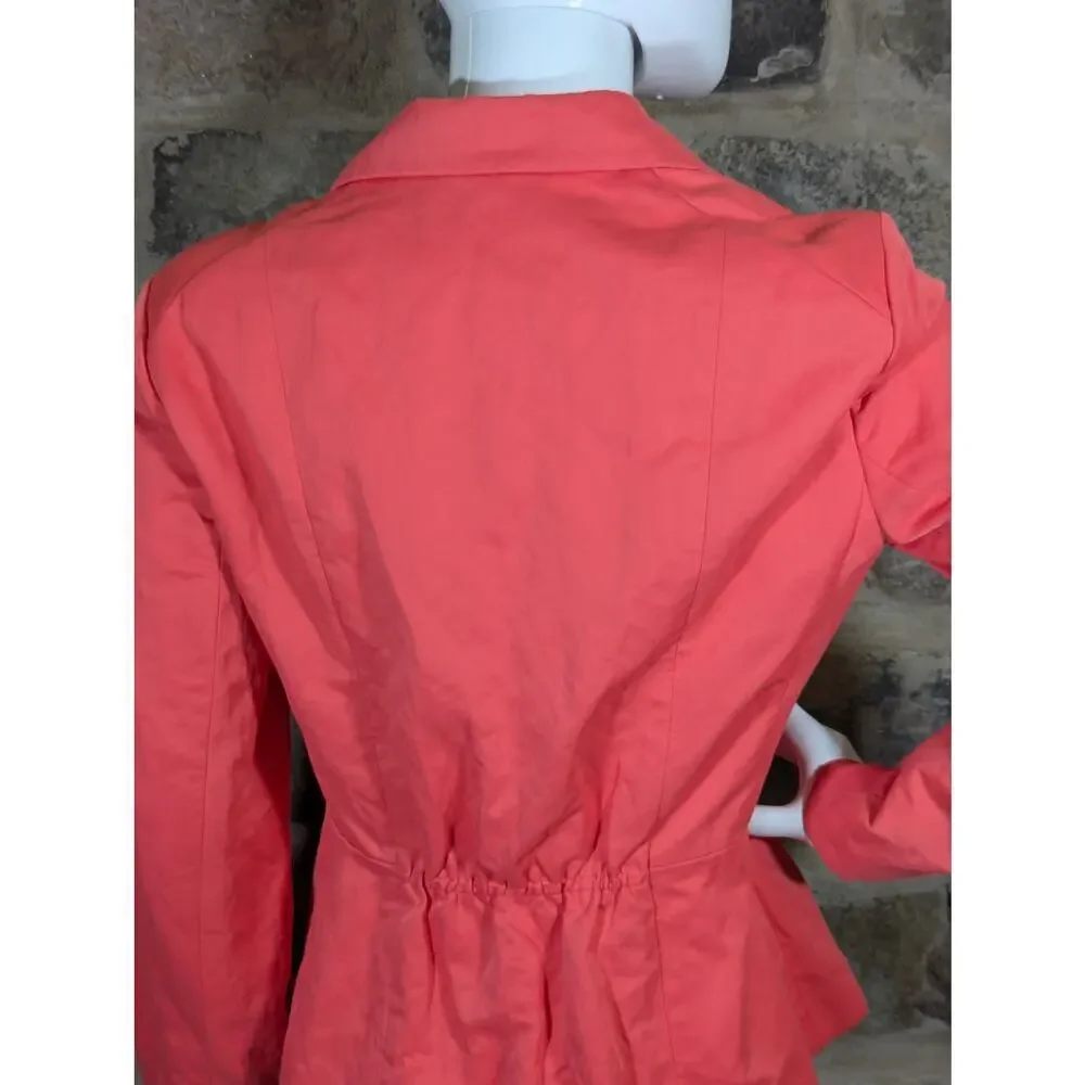 Lafayette 148 Jacket Woman's 6 Orange Double Zipper Lined‎ Bright Outdoors